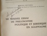 Nouvel Essai Philosophie Politique Juridique en Allemagne (Mircea Djuvara, 1939)