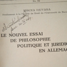 Nouvel Essai Philosophie Politique Juridique en Allemagne (Mircea Djuvara, 1939)