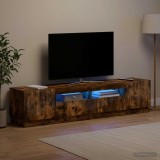Cumpara ieftin Cabinet TV cu LED HOORN 3 buc. Stejar fumuriu Lemn prelucrat