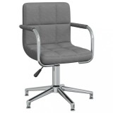 VidaXL Scaun de bucătărie pivotant, gri deschis, material textil