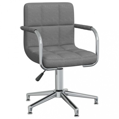 vidaXL Scaun de bucătărie pivotant, gri deschis, material textil foto