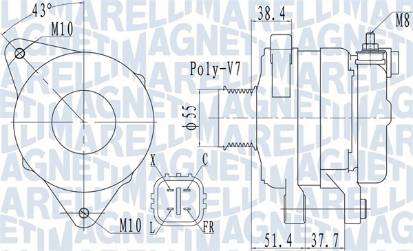 MAGNETI MARELLI 063732121010 Generator / Alternator