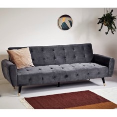 Canapea Glamour 219x84x81 cm Rabatabila Dark Grey