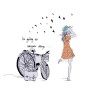 Sticker decorativ, Bicicleta, Better days, 95 cm, 708STK, natura si peisaje