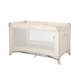 Patut pliabil, Lorelli Torino, 1 nivel, cu saltea inclusa si usa laterala cu fermoar, Beige