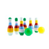Set bowling, 6 popice, 2 bile, multicolor, plastic