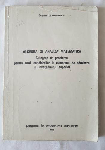 Algebra si Analiza matematica - 1986