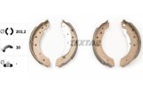 Set saboti frana Citroen Saxo, Xsara, Zx; Dacia Logan; Peugeot 106 II, 206, 206 Sw, 206+; Renault Clio II, Clio Symbol I, Laguna I, 38 mm, 6.5 mm,