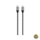 Cablu Date si Incarcare USB-C - Lightning Goui Metallic 18W 1m Gri G-METALLICC94S