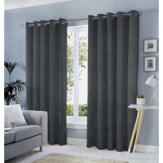 Draperie tip tesatura in cu inele gri, Madison, 150x255 cm, densitate 700 g/ml, Aled, 1 buc