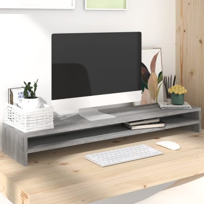 vidaXL Suport pentru monitor gri sonoma 100x24x13 cm lemn prelucrat foto