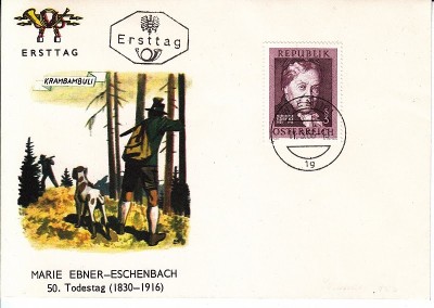 Austria &amp;Ouml;sterreich 1966 Marie Ebner FDC K.007 foto