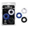Set 3 Inele Penis Get Lock, Silicon Flexibil, Marimi 3.3cm, Alb Negru Albastru, Inel Sex Profesional, Intarziere Ejaculare
