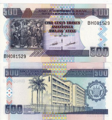 BURUNDI 500 francs 2011 UNC!!! foto