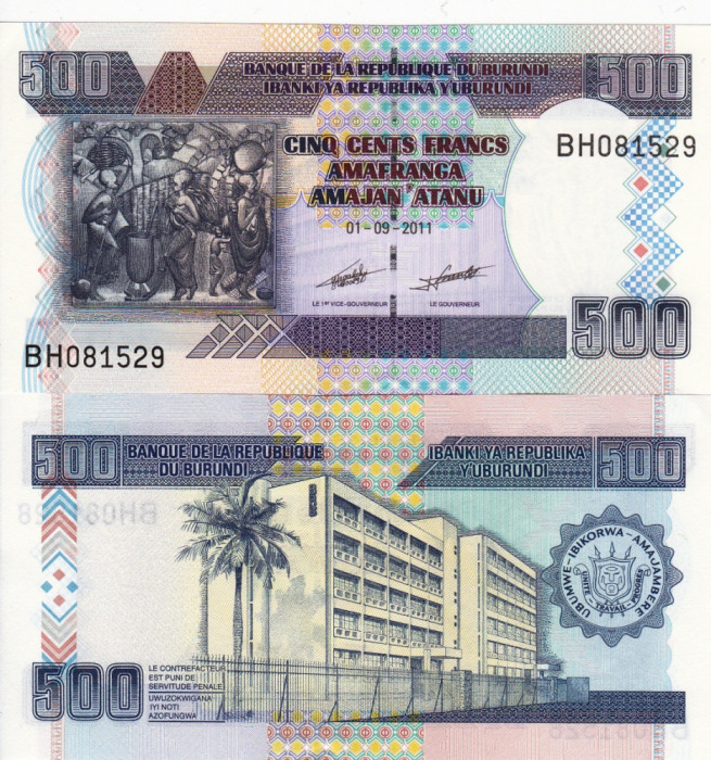 BURUNDI 500 francs 2011 UNC!!!