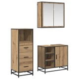 Cumpara ieftin Set de mobilier pentru baie 3 buc. Stejar Artizanal