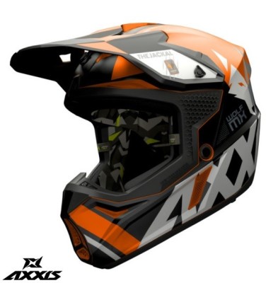 Casca off road pentru scuter - motocicleta Axxis model Wolf Jackal B14 portocaliu fluor mat Portocaliu fluor mat XS (53/54cm) foto