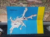 Sighișoara, hartă dublă cu orașul și cetatea, limba germană, c. 1985, 013