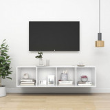Dulap TV montat pe perete, alb, 37x37x142,5 cm, PAL GartenMobel Dekor, vidaXL