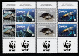 Samoa 2016-Fauna,WWF,Testoase,Serie 4 valori,cu vign.WWF+serie,MNH,Mi.1348-1351, Nestampilat