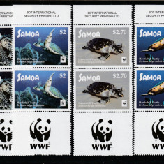 Samoa 2016-Fauna,WWF,Testoase,Serie 4 valori,cu vign.WWF+serie,MNH,Mi.1348-1351