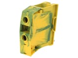 Conector de &Icirc;mbinare Șine 6-35mm2 1 Pistă 2 Borne Galben-Verde