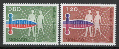 Monaco 1976 Mi 1246/47 MNH - Combaterea abuzului de droguri foto