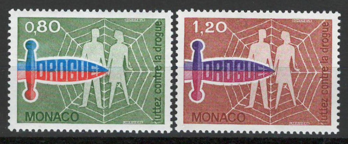 Monaco 1976 Mi 1246/47 MNH - Combaterea abuzului de droguri