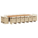 Cumpara ieftin Set mobilier de gradina cu perne, 17 piese, bej, poliratan
