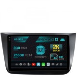 Navigatie Seat Altea Toledo (2005-2012), Android 13, X-Octacore 8GB RAM + 256GB ROM, 9.5 Inch - AD-BGX9008+AD-BGRKIT055