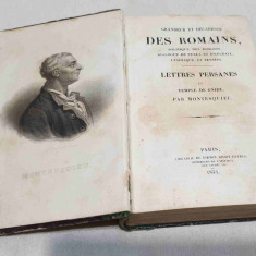 Carte veche anul 1853 - DES ROMAINS LETRES PERSANES - Montesquieu