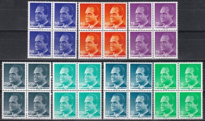 Spania 1989 - Regele Juan Carlos I - Noi valori, 2 serii in Blocuri de 4, MNH foto