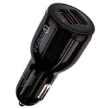 Incarcator Auto 33W, 2 Porturi USB, Quick Charge 3.0, Compatibil 12V-24V, Negru, Oem