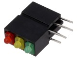 LED &icirc;n carcasă 1,8 mm, 3 diode roșu/verde/galben