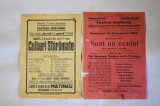 Afis afise mici Teatrul Munca si Lumina Cernauti piesa Cuiburi Sfaramate 1942 Sunt un evadat 1943 Teatrul National