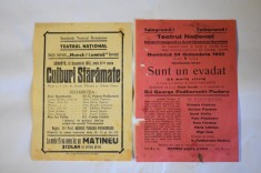 afis afise mici Teatrul Munca si Lumina Cernauti piesa Cuiburi Sfaramate 1942 Sunt un evadat 1943 Teatrul National
