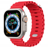 Curea silicon TU&amp;YA&reg; Premium, pentru Apple Watch 8/7/6/5/4/3, Display 41/40/38 mm, Rosu
