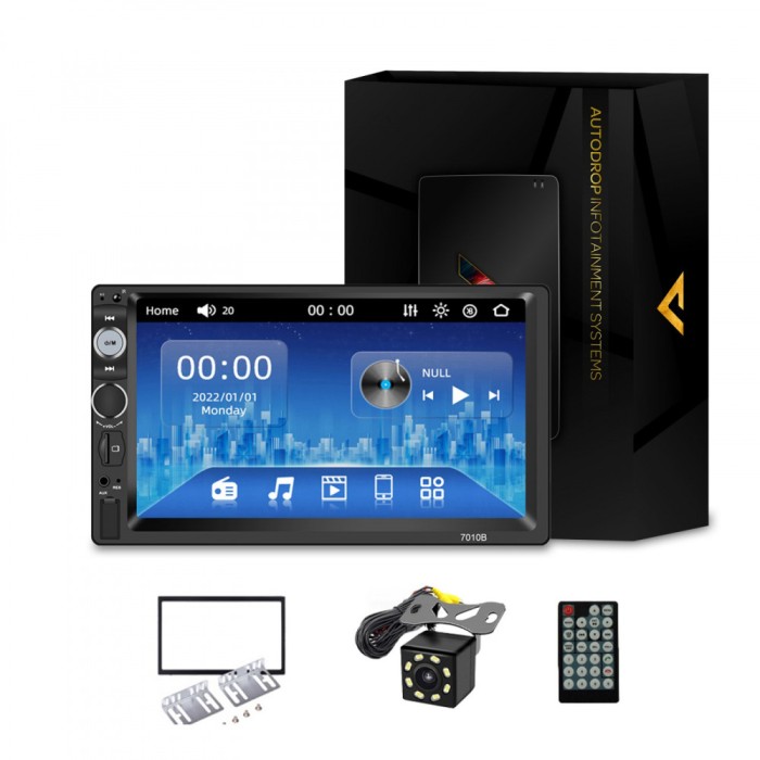 MP5 Player multimedia 2DIN Universal, WinCE, Bluetooth, USB, CardSD, Camera Marsarier, Auxiliar, Mirrorlink, Touchscreen, - AD-BGP7010b