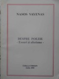 DESPRE POEZIE. ESEURI SI AFORISME-NASOS VAYENAS