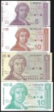 CROATIA SET / LOT ( 4 bancnote ) 5 + 10 + 25 + 100 DINARI / DINARA 1991 - ( P-17a + P-18a + P-19 + P-20a ) UNC , necirculate