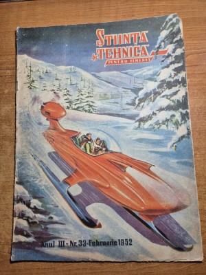 stiinta si tehnica pentru tineret februarie 1952-telecomanda,sania cu elice foto