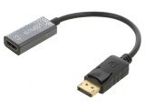 Adaptor DisplayPort 1.2 la HDMI 1.4, mufă DisplayPort și soclu HDMI
