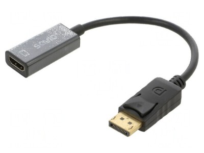 Adaptor DisplayPort 1.2 la HDMI 1.4, mufă DisplayPort și soclu HDMI foto