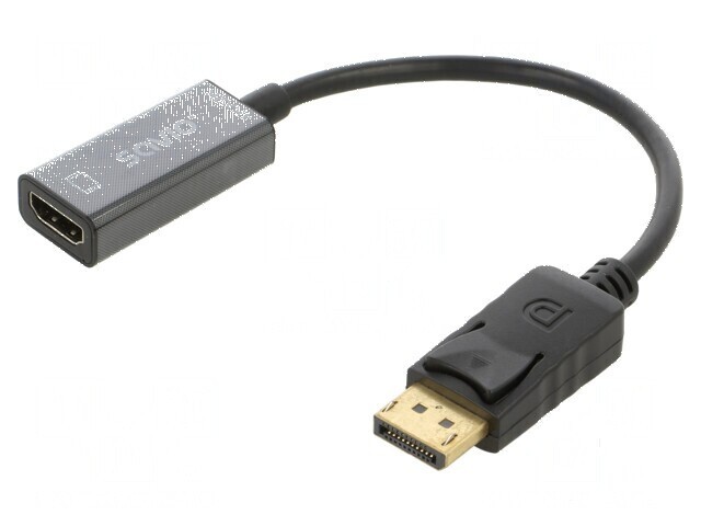 Adaptor DisplayPort 1.2 la HDMI 1.4, mufă DisplayPort și soclu HDMI