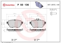 BREMBO P 50 136 PRIME LINE set placute frana,frana disc
