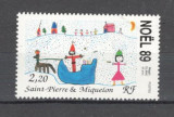 St.Pierre si Miquelon.1989 Nasterea Domnului-Pictura SS.61, Nestampilat