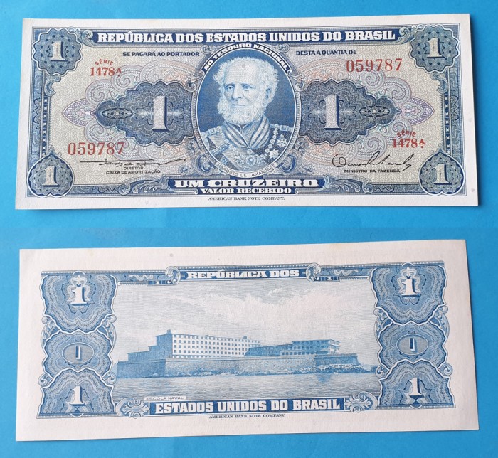 Bancnota 1 Cruzeiro Brazilia in stare foarte buna - Superba