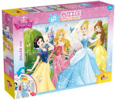 Puzzle de colorat - Printese Disney (60 piese) PlayLearn Toys foto