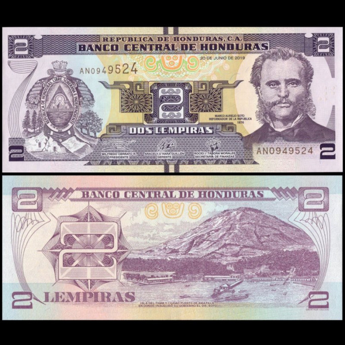 Honduras 2019 - 2 lempiras UNC