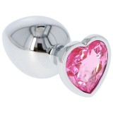 Butt Plug Anal Toyz4Lovers "Pink Heart Jewel" 8 cm - Argintiu